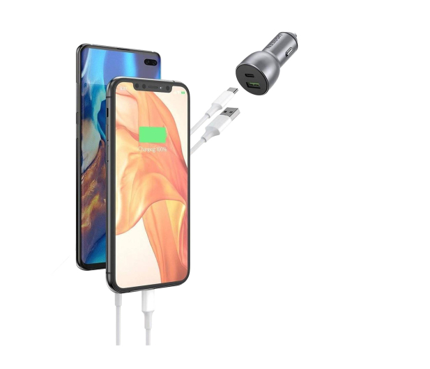 UGREEN Ładowarka samochodowa CD213 USB + USB-C 36W szara - 1488950 - zdjęcie 4